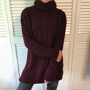 ⭕️SOLD ON DEPOP⭕️ Dark Red Turtle Neck Sweater
